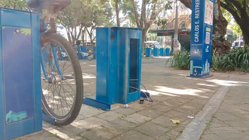 Imagen de estación de EnCicla fuera de servicio